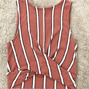 love tree dark tan cropped tank top size small
